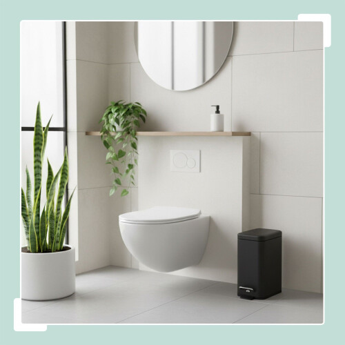 5L Bathroom Bin, Soft Close, Foot Pedal, Matte Finish 2