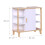 Mobiletto per lavabo da bagno, MDF bianco e bambù, ripiani e anta 4