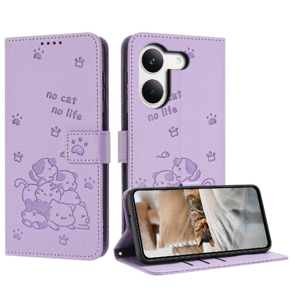 () Flip Case For Xiaomi Poco X8 Pro 5G Pu Leather Card Holder Kickstand Leather Wallet Cute Cat 764563811915