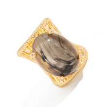 Verstellbarer geometrischer Ring mit bequemer-schwarzgrau