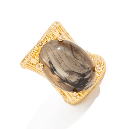 Verstellbarer geometrischer Ring mit bequemer-schwarzgrau