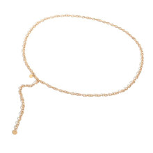 Elegant Waist Chain Sequins Design Trendy Waistband-Gold-color