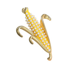 Elegant Rustics Corn Brooch with Pearls Detail for Fashion