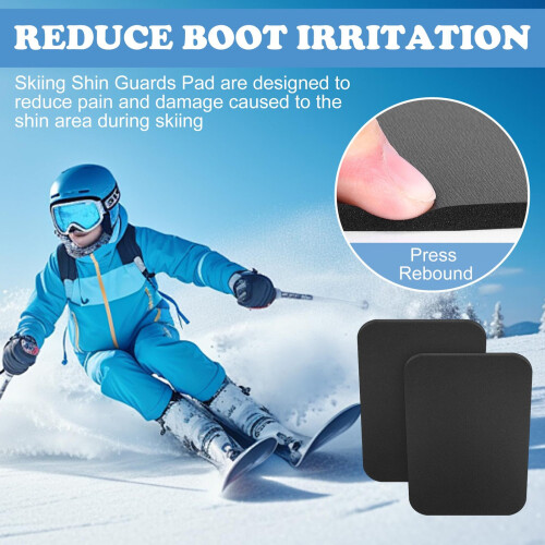 Adhesive Ski Shin Guards with Quick Stick Closure Foam-4PCS 2