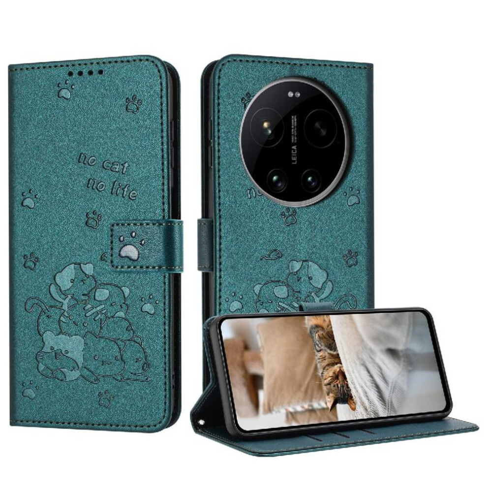 (C2) Flip Case For Xiaomi 17 Ultra Cute Cat Card Holder Kickstand Leather Wallet Pu Leather 764563812011