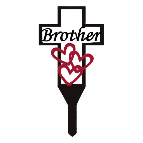 Metallkreuz-Gartenstecker, Eisen, 30 x 15 cm