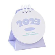 2023Mini Desk Calendar – White Kraft Paper, Standing Flip
