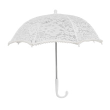 White Lace Parasol Umbrella – 48cm Foldable
