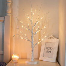 2ft Birch-Look Artificial Christmas Tree with 24 Warm White