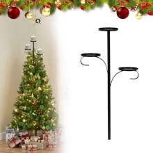 Black 3-Tier Kitchen Rack & Christmas Tree Topper