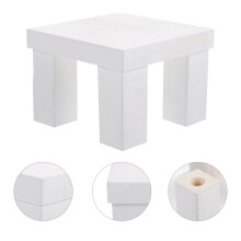 Bílá mini dřevěná stolička, rekvizita na fotografování 14x14x10cm