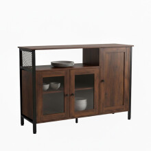 Küchensideboard mit Glastür und verstellbaren Einlegeböden