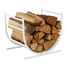 U-Shaped Metal Firewood Rack - Half-Round Design