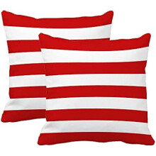 Clúdach Pillow Stríocach Dearg & Bán 12x20 orlach Cadás-Poileistear