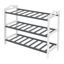 Bamboo Shoe Rack, 3 Tiers, Holds 9 Pairs