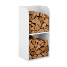 Firewood Rack with 2 Shelves - Iron, Indoor Use