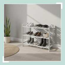 3-stöckiges Schuhregal aus Bambus für 9 Paar Schuhe
