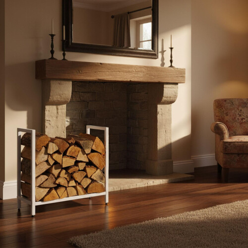 Firewood Rack, Iron, Space-Saving Design 1