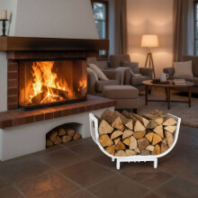 Gebogenes Brennholzregal aus Eisen - Platzsparender Holzhalter