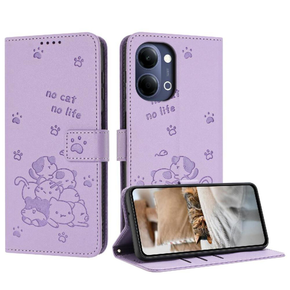 Flip Case For Vivo Y500i Pu Leather Leather Wallet Cute Cat Card Holder Kickstand 764563812097