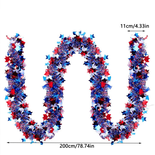 Red White Blue Foil Garland 2m 2