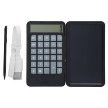 Calcolatrice LCD silenziosa con display a 12 cifre, calcolatrice tascabile da tavolo 2 in 1 con blocco note riutilizzabile, calcolatrice scientifica
