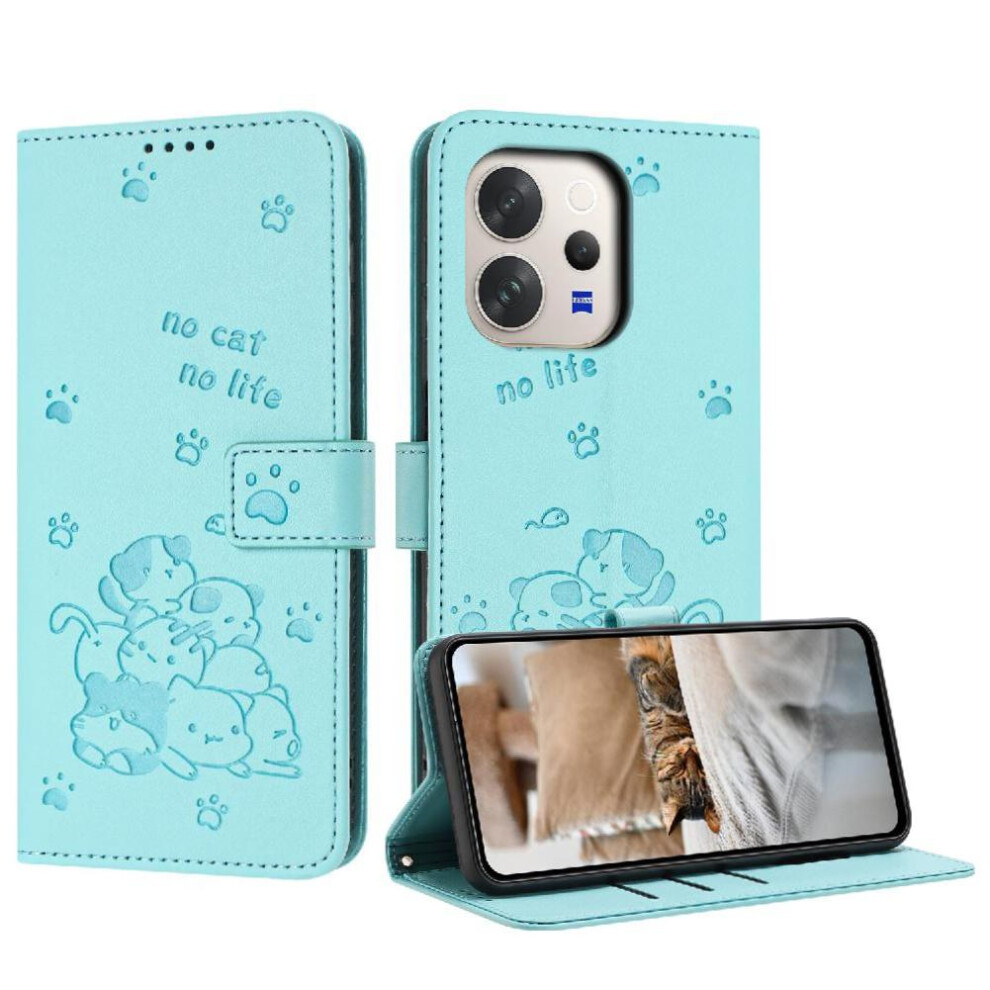 Flip Case For Vivo V70 5G Cute Cat Leather Wallet Card Holder Kickstand Pu Leather 764563812240