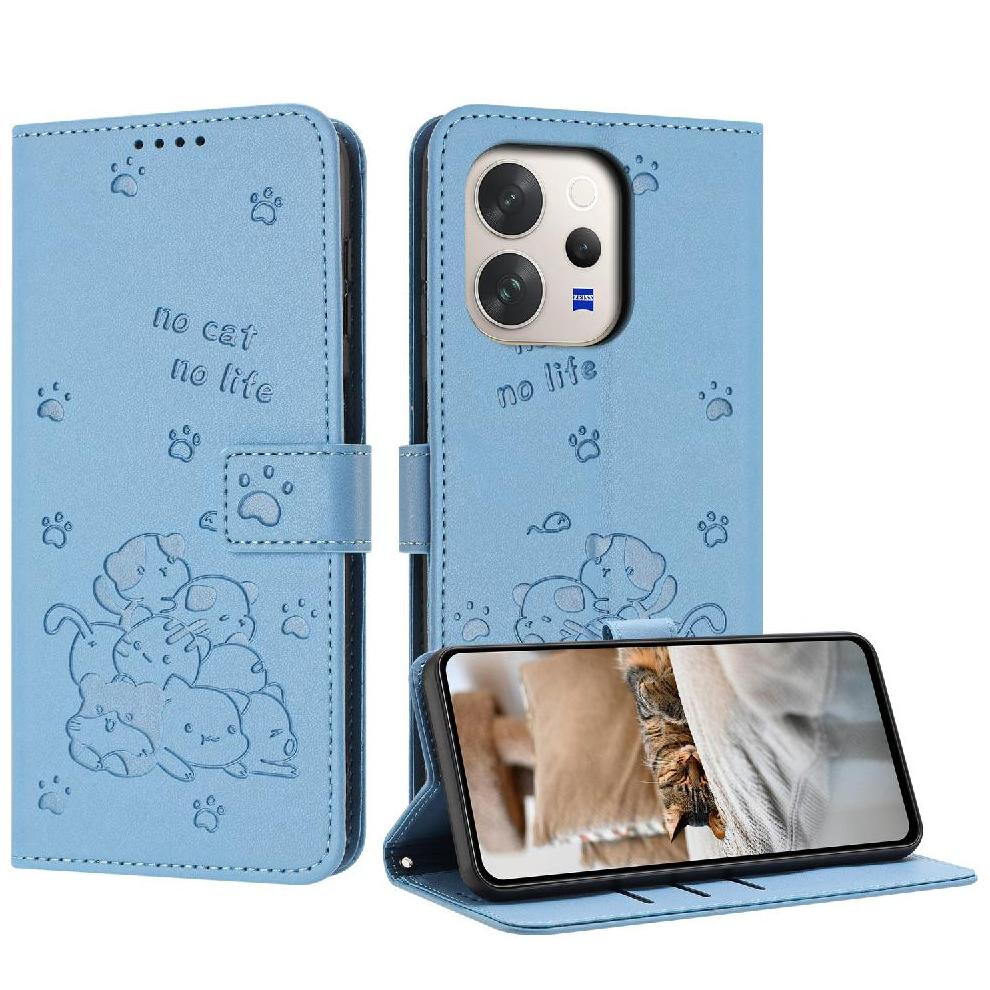 Flip Case For Vivo V70 5G Cute Cat Leather Wallet Card Holder Kickstand Pu Leather 764563812233
