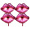 Red Lip-Shaped Foil Balloon Set 4 pcs 1