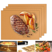Set di 4 tappetini per griglia in rame, 15,75x13 pollici, antiaderenti e