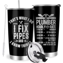 20 oz Plumbing Tumbler with Lid and Straw