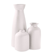 White Ceramic Vase Set 3-Piece