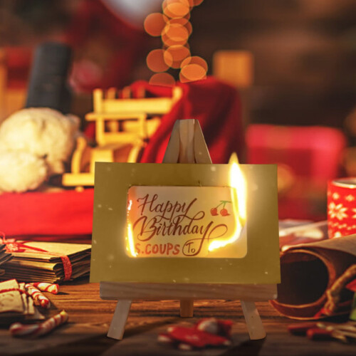 Christmas Flame Greeting Card with Matches & Envelope