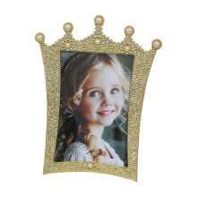 French-Style Pearl-Inlaid Photo Frame – Gold Plastic,