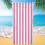 Comefolife-raidallinen pinkki rantapyyhe 40x70 tuumaa 1