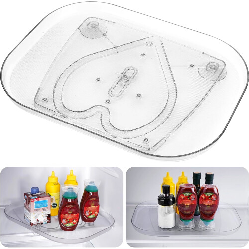 Clear Rectangular Lazy Susan Turntable 16.5" x 11.1"