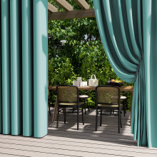 Waterproof Patio Curtain 52" x 108" Eyelet Green