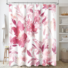 Watercolor Floral Shower Curtain 72 x 84 in