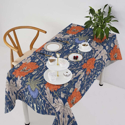 William Morris Floral Tablecloth 60x120 in