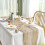 Beige Cheesecloth Table Runner 35 x 120 in Boho Style 1