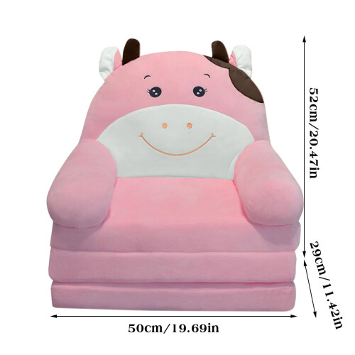 Plush Foldable Kids Sofa Backrest Armchair Pink 2