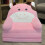 Plush Foldable Kids Sofa Backrest Armchair Pink 2