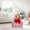Plush Foldable Kids Sofa Backrest Armchair Pink 2
