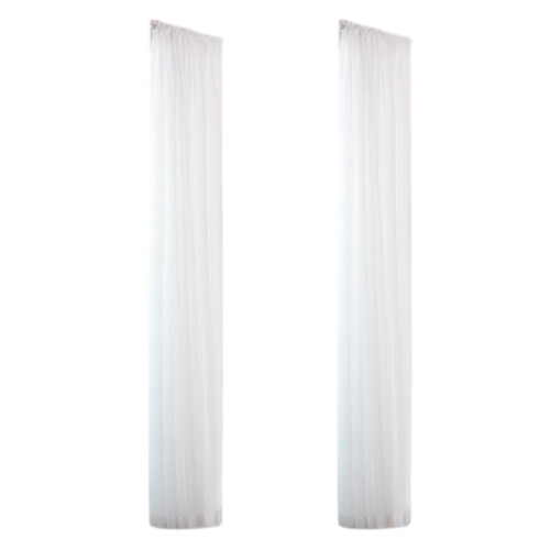 White Voile Sheer Curtains 200cm x 80cm, 2 Panels 1
