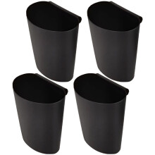 4 x Black Plastic Hanging Storage Buckets