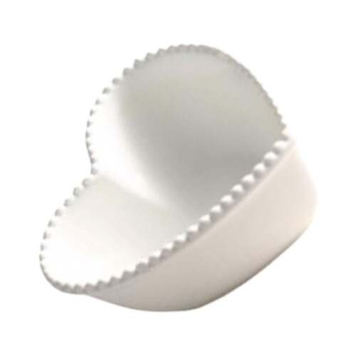 Ceramic Heart-Shaped Dessert Bowl White 1 Pack 2