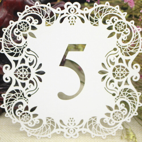 White Hollow-Cut Table Number Cards 1–10 (10 pcs) 2