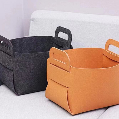 Felt Storage Box with Lid, 18 x 13 x 11 cm, 2 Pack 2
