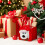 Weihnachtsgeschenktüte – Polyesterfilz, 9,5 cm Würfel, 5 5