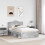 vidaXL Bed Frame Concerte Grey 135 x 190 cm Solid Pine Wood 3